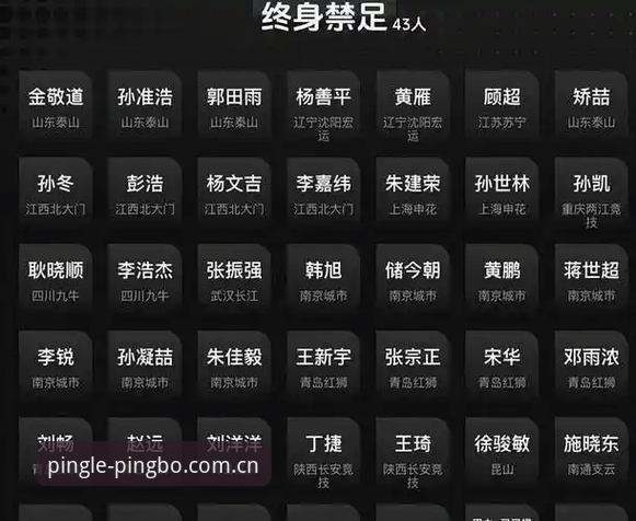 中国足协第三批禁足名单全面解析：从行业乱象看平博体育赛事公正性